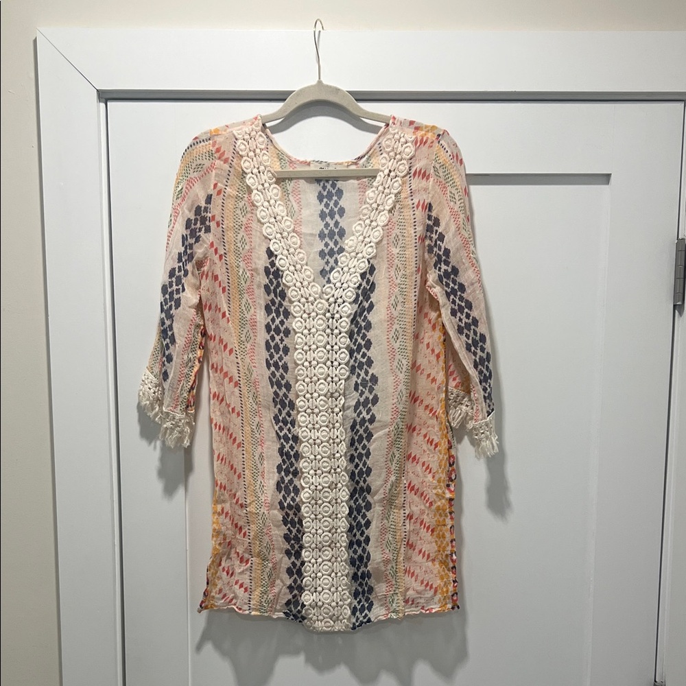 Bohemian Lace Trim Top - Multicolor